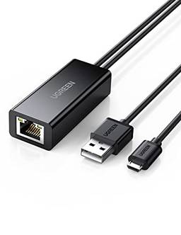 Adaptador De Rede Rj45 Para Porta Micro Usb Com Cabo Energia USB - Ugreen