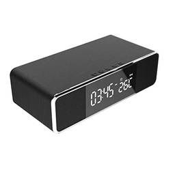 Rádios-Relógio Para Quarto,Sailsbury Relógio Despertador Digital para Quarto Relógio Eletrônico com 5W Carregamento Sem Fio para Telefone Fone de Ouvido Termômetro Exibição de Temperatura 3 Alarmes 12