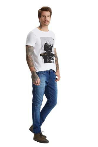 calça jeans anbass skinny Replay 44 Blue Médio