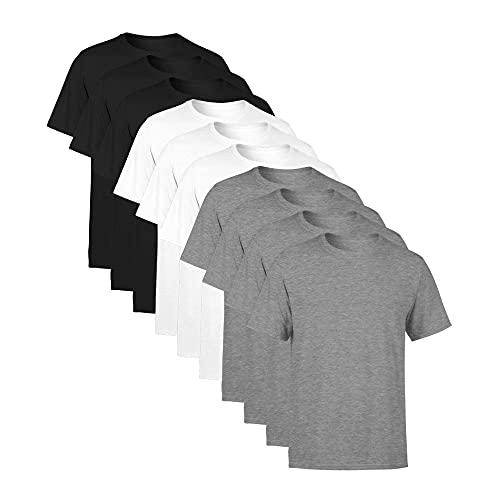 Kit 10 Camisetas Masculina SSB Brand Lisa Algodão 30.1 Premium, Tamanho G