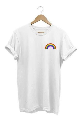 Camisa Feminina Arco-íris Lgbt Colorida Branca - P