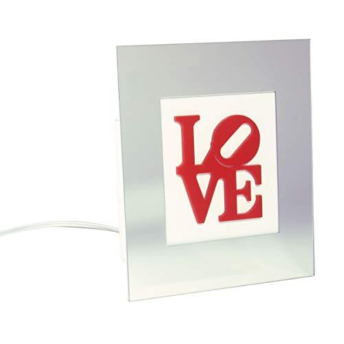 Abajour Love Formacril Espelhado/branco 15cmx18cmx8cm