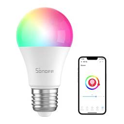 Smart Lâmpada, SONOFF B05-BL-A19 WiFi Lâmpadas inteligentes, lâmpadas que mudam de cor RGB, Voltagem 110-120V, funcionam com Alexa e Google Assistant, sem necessidade de hub (1-pack)