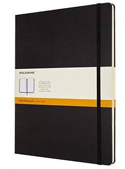Moleskine Caderno clássico, capa dura, 21,5 cm x 28 cm), pautado/forrado, preto, 192 páginas