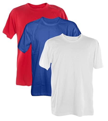 Kit 3 Camisetas Poliester 30.1 (Vermelho, Azul Royal, Branco, P)