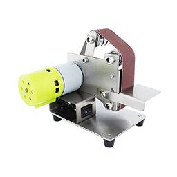 Henniu Mini lixadeira de cinta polidora polidora elétrica 7 velocidades variáveis com 10 cintas de lixa para polir madeira acrílica metal (tamanho da cinta: 30 * 330mm)
