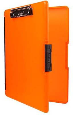 Dexas 3517-804 Slimcase 2 Prancheta de armazenamento com abertura lateral, laranja neon