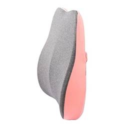 Newmind Almofada de espuma viscoelástica para apoio lombar para cadeira de escritório – Rosa