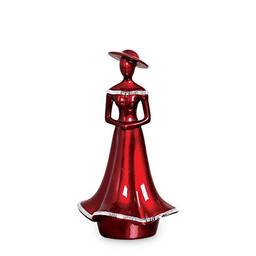 Estátua Camponesa Em Cerâmica Vinho Scarlet