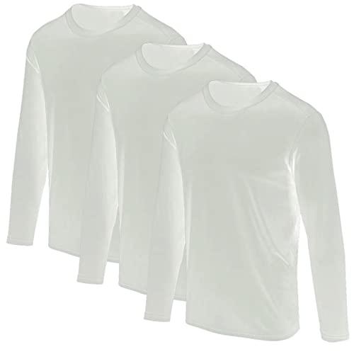 KIT 3 Camisetas Proteção Solar Permanente UV50+ Tecido Gelado – Slim Fitness – G Branca