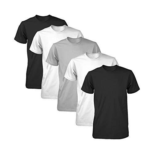 Kit com 5 Camisetas Masculina Dry Fit Part.B (Branco Preto Cinza, GG)