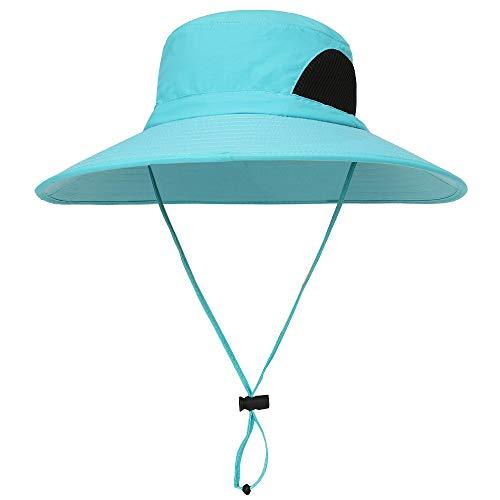 KKmoon Chapéu de sol Boné de verão de aba larga Boné de proteção UV para acampamento, pesca, caminhadas, montanhismo