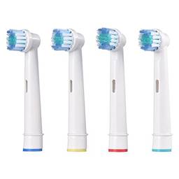 Qudai 4 unidades de cabeça de escova de dentes elétrica compatível com escova de dentes elétrica B escova de substituição de cabeças de escova de cuidado de goma sensível