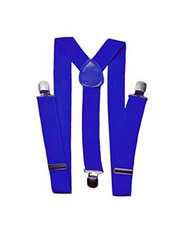 Suspensórios Unissex Largo 2,5cm (Adulto, Azul Royal)