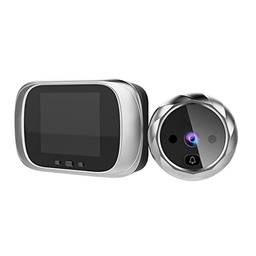 yeacher Visualizador de porta digital câmera olho mágico campainha tela LCD de 2,8 polegadas com visão noturna sessão de fotos monitoramento digital de porta para segurança doméstica