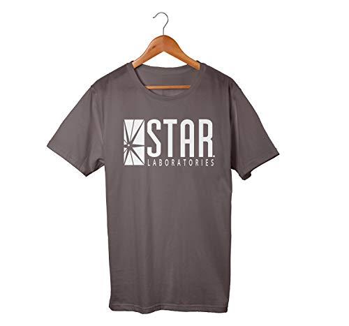 Camiseta Unissex Flash Star Labs Serie Laboratório Nerd 100% Algodão (Chumbo, M)