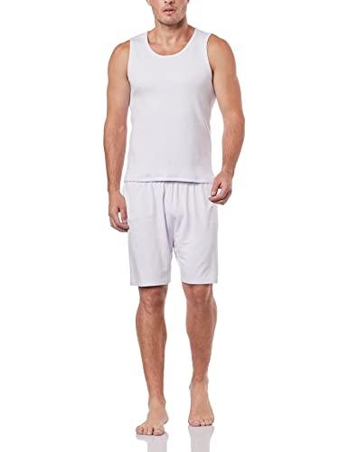 Conjunto Regata E Shorts Loungewear, basicamente., Masculino, Branco, P