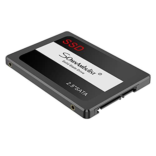Somnambulist SSD 240 GB 480 GB SATA III Drive interno de estado sólido 6 Gb/s, 2,5 polegadas até 500 MB/s - Compatível com laptop e PC Desktop (preto-240 GB)