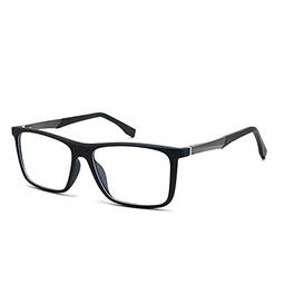 Óculos Armação Masculino Retangular Metal Fy-169 (Preto fosco-azul)