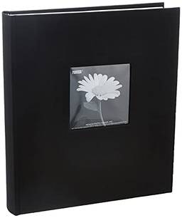 Capa de moldura de tecido, álbum de fotos, 200 bolsos, 12 x 17 cm, preto escuro