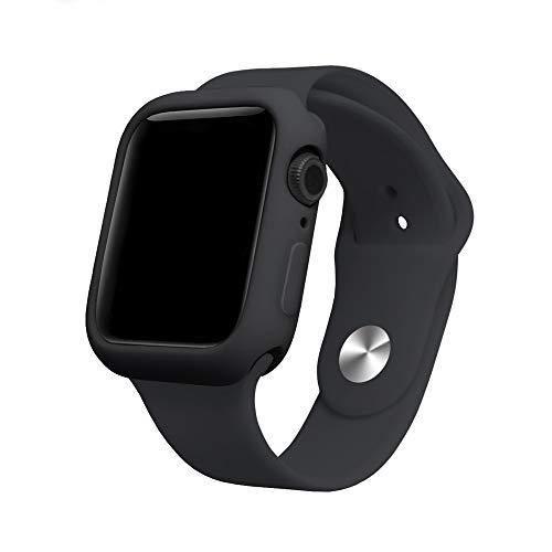 Capa case silicone para apple watch series 1 2 3 4 tamanho 42 mm preto