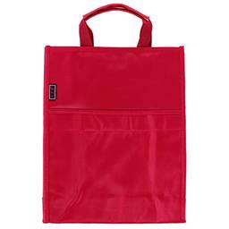 Bolsa portátil Oxford com zíper grande capacidade, bolsa para laptop, bolsa de trabalho, bolsa de professores, bolsa para documentos com alça para mulheres, homens, vermelha