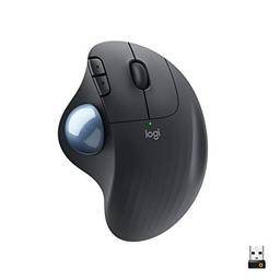 Mouse sem fio Logitech Preto Ergo M575 - Trackball sem fio com controle de polegar, formato ergonômico, conecta via Bluetooth ou receptor USB - 910-005869