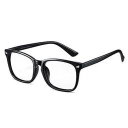 Cyxus Óculos de Luz azul Óculos Quadrados para Computador Óculos Anti-fadiga Ocular Lente Transparente UV400 para Mulheres/Homens (Preto)