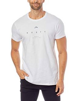 Camiseta Básica Cam Silk Mc Straight Line, Rusty, Masculino, Branco, M