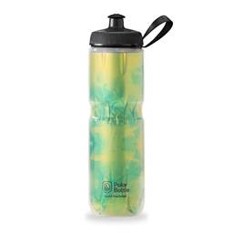 Polar Bottle Garrafa de água esportiva isolada – livre de BPA, garrafa esportiva e de bicicleta com alça (Fly Dye – limão limão, 700 ml), tintura de mosca limão