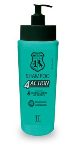 Shampoo de Pêlos Para Cães e Gatos, Sanol Dog 4Action, 1 Litro, Verde