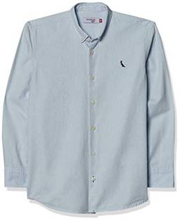 Camisa Mini Cont Oxford, Reserva Mini, Meninos, Azul, 4