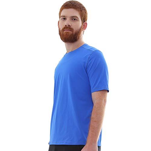 Camiseta UV Protection Masculina Manga Curta UV50+ Tecido Ice Dry Fit Secagem Rápida – P Azul Royal