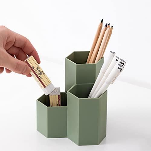 Porta-caneta porta-lápis porta-lápis organizador de lápis lindos organizadores de mesa e acessórios para escritório/colega/casa (verde, 3 tipos)(Green,3-type)