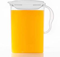 LOCK & LOCK - HAP607W LOCK & LOCK Jarra de água para porta de geladeira Aqua com alça jarra de plástico livre de BPA com tampa flip, perfeita para fazer chás e sucos, 3 litros, branco