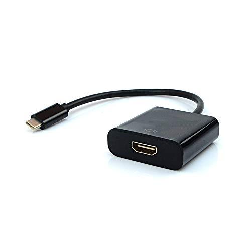 Cabo Adptador HDMI Fêmea para USB-C Macho PlusCable Preto ADP-303BK - Contém USB 3.1 Suporta Resoluções 4K Compatível com Celular,Tablet,Computador Com Tranferência de Áudio