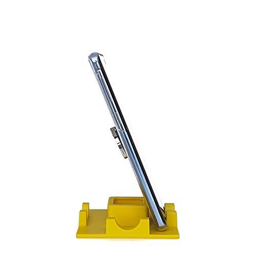 Suporte de Mesa para Celular ou Tablet serve em todos os aparelhos - Modelo Quadrado (Amarela)