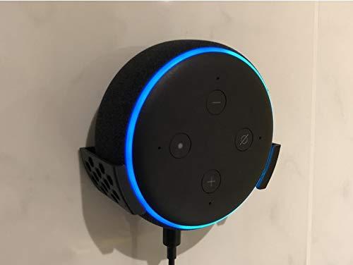 Suporte Splin de Parede para Echo Dot 3 Amazon com fixação por parafusos (preto)