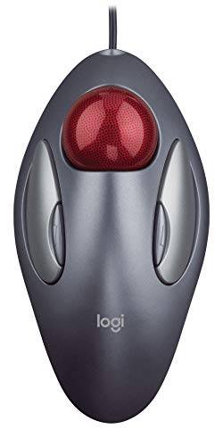 Mouse com fio USB Logitech Trackball Marble com Design Ambidestro e 4 Botões Programáveis