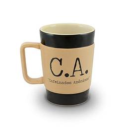 Caneca de Cerâmica Coffee to Go "C.A.", 300ml, Creme, Mondoceram