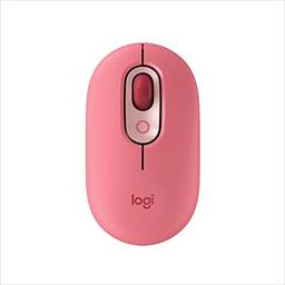 Mouse sem Fio Logitech POP com botão Emoji Customizável, Tecnologia SilentTouch, Precisão e Velocidade, Design Compacto, Conexão USB ou Bluetooth, Multidispositivo - Rosa Heartbreaker
