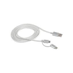 Cabo USB para Micro USB e USB-C Intelbras com 1,5m EUABC 15NB Branco