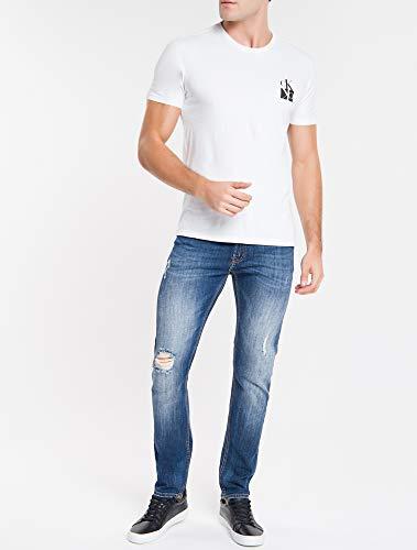 Camiseta Mirror Manga Curta, Calvin Klein, Masculino, Branco, P
