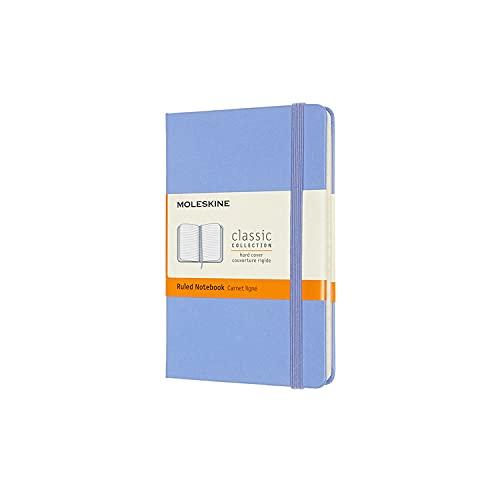 Moleskine Caderno clássico, capa dura, bolso (8,89 cm x 14 cm) pautado/forrado, azul hortênsia, 192 páginas