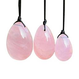 EXCEART 3PCS Cristal Jade Ovos Ovos Ovos de Massagem Pedras de Quartzo para Exercício de Kegel Vaginal Formação Rosa