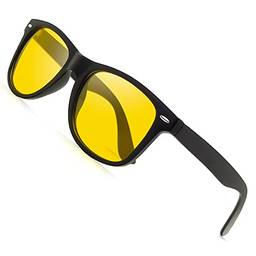 Óculos de visão noturna KANASTAL para dirigir homens mulheres óculos de sol quadrados com lentes amarelas para dirigir à noite
