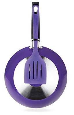 Frigideira 22 Centímetros com Espátula Violeta Aluminio Antiaderente Linha Color Multiflon