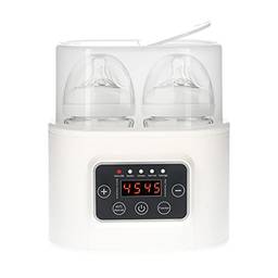 Aquecedor de mamadeiras 5 em 1 aquecedor digital de comida para bebês com cronômetro e visor digital Esterilizador a vapor de garrafa dupla para descongelamento aquecedor portátil para leite materno