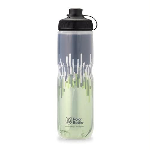 Polar Bottle Garrafa de água para bicicleta de montanha com isolamento Breakaway Muck – livre de BPA, garrafa de compressão esportiva e ciclismo com capa contra poeira (zíper – musgo e deserto, 680 g)