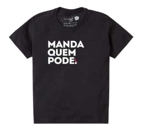 Camiseta Manda Quem Pode, Infantil, Reserva Mini (Preto, 10)